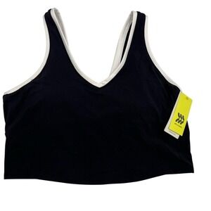 All in motion soft light support sport bra. Size L black and white. Built in bra